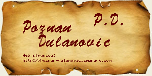 Poznan Dulanović vizit kartica